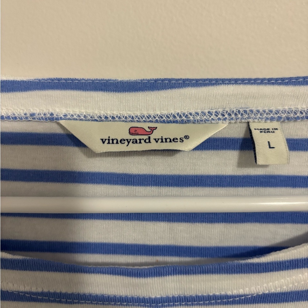 Women’s Vineyard Vines Blue and White Striped Shirt Pima Cotton New Without Tags - Picture 3 of 8